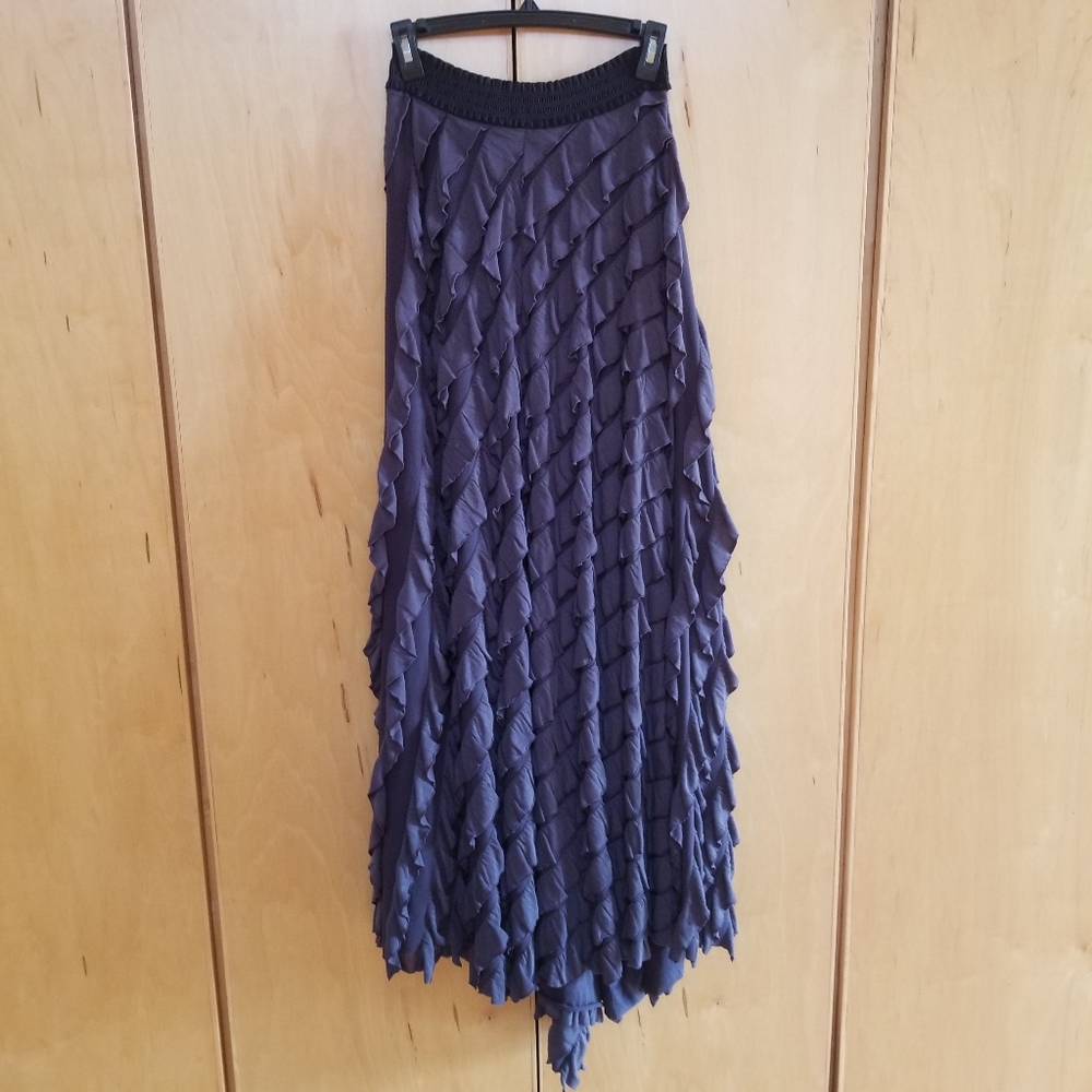 EUC Free People ruffled maxi skirt